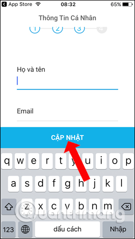 Nhập email đăng ký