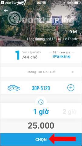 Chọn giờ đỗ xe