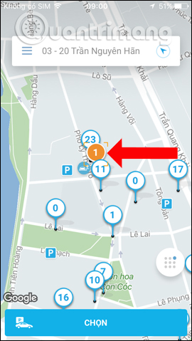 Nhập địa điểm muốn đi 