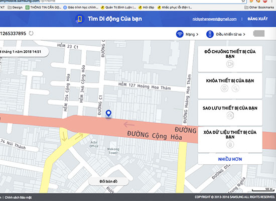 Tại đây bạn có thể biết được dữ liệu vị trí thiết bị của mình.