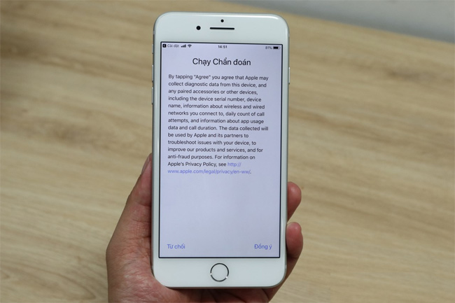 Thông báo về việc gửi thông tin cho Apple