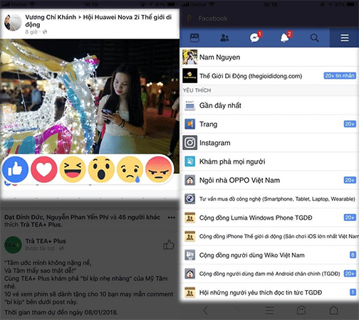 Lướt Facebook trên UC Brower vẫn đầy đủ giao diện và tính năng như trên ứng dụng.