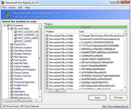 Phần mềm Cleanersoft Free Registry Fix