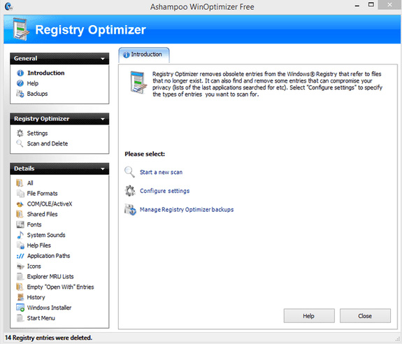 Phần mềm dọn dẹp registry Ashampoo WinOptimizer Free