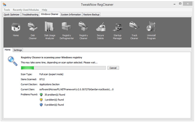 Phần mềm TweakNow RegCleaner