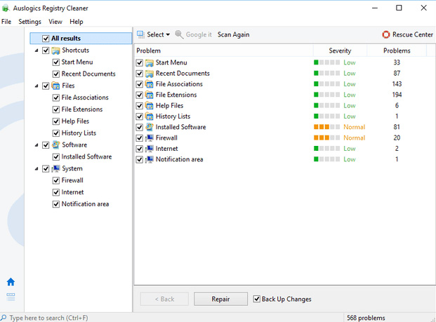 Phần mềm Auslogics Registry Cleaner