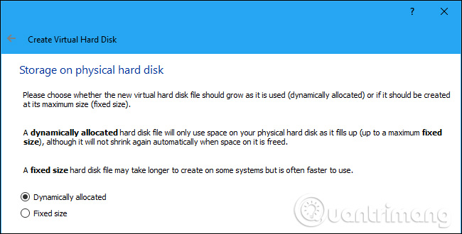 Chọn ổ đĩa có dung lượng giới hạn