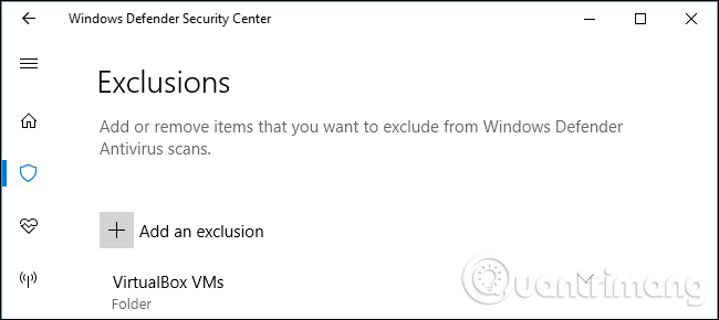 Không quét các thư mục máy ảo 