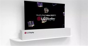 LG Display trình diễn TV OLED 65 inch cuộn được như giấy