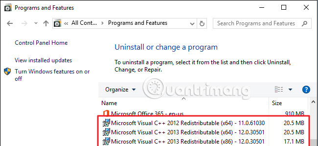 Visual C++ Redistributable 2012 và 2013