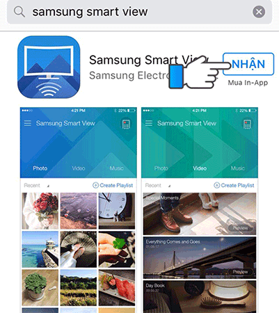 Tải ứng dụng Samsung Smart View về điện thoại.