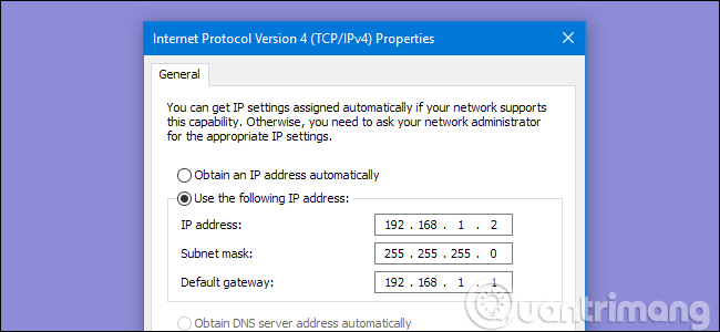 Mở Network Connections trong Windows 7,8,10