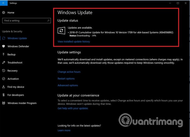 Cài đặt bản cập nhật mới nhất của Windows
