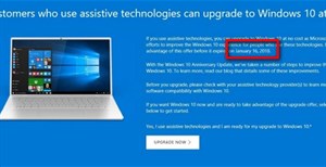 Microsoft đã chốt ngày hết hạn cập nhật miễn phí lên Windows 10 vào 16/1/2018