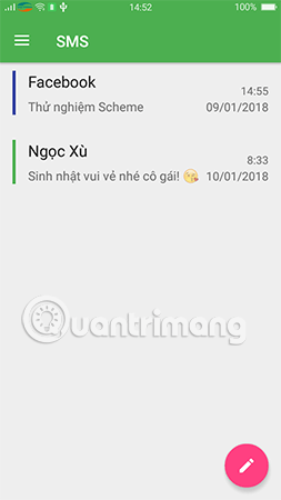 Xem lại nội dung đã hẹn giờ ở giao diện chính của ứng dụng.