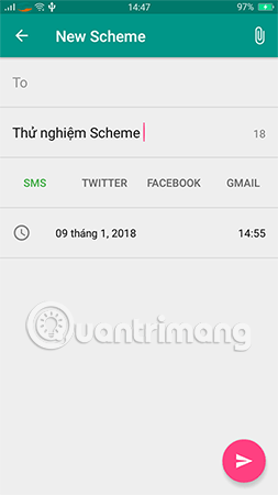 Nhập nội dung vào mục "To" để hẹn giờ bài đăng Facebook.