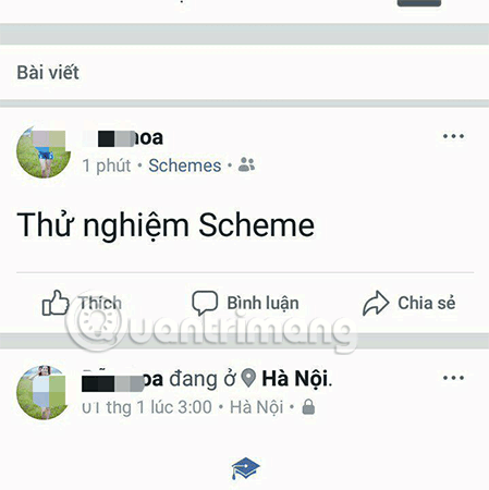 Hẹn giờ đăng bài trên Facebook đã được thực hiện.