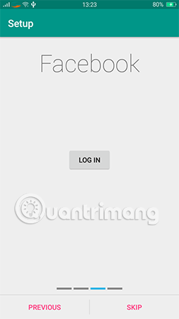 Đăng nhập vào tài khoản Facebook.