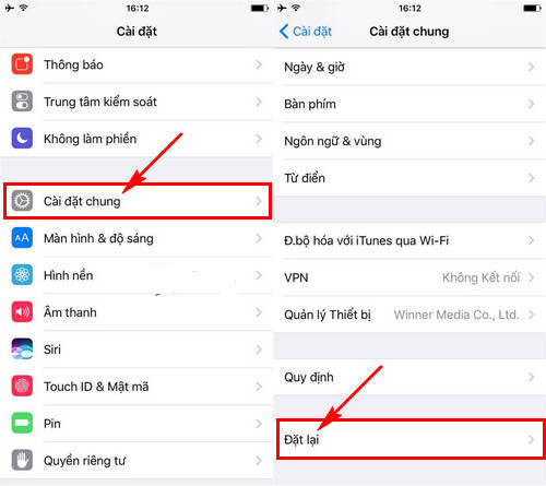 Khôi phục cài đặt iPhone gốc