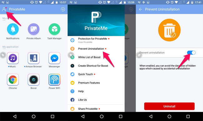 Kích hoạt tính năng chặn gỡ ứng dụng