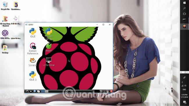 Giao diện Raspberry Pi trên Windows 10