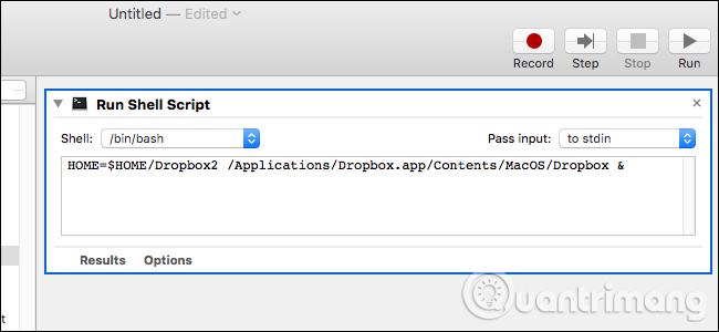 Sao chép và dán script vào hộp