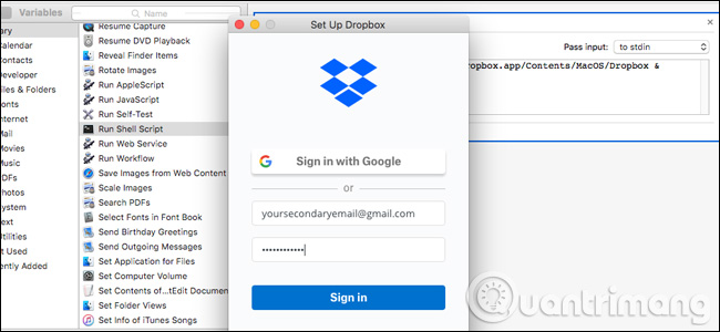 Đăng nhập vào tài khoản phụ