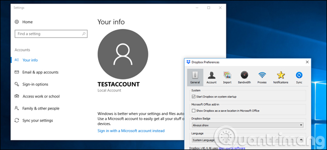 Đăng nhập tài khoản Dropbox phụ