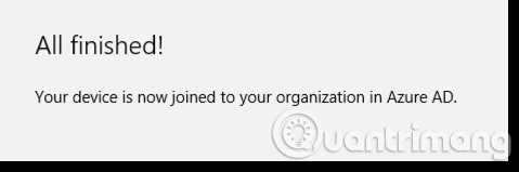 Thông báo gia nhập miền thành công