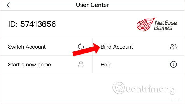 Nhấn chọn Bind Account 