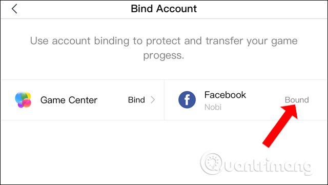 Liên kết tài khoản Facebook 