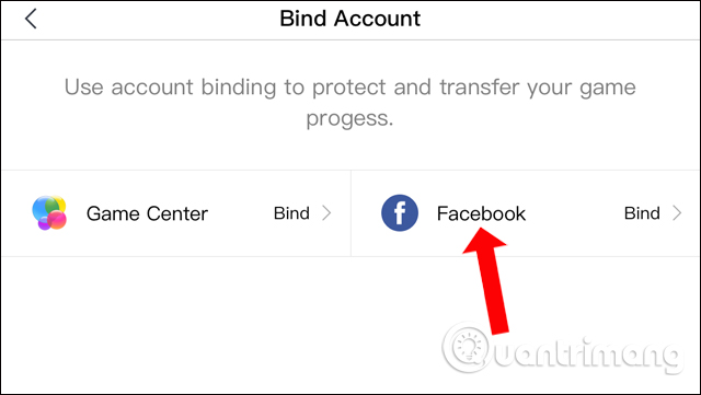 Nhấn chọn Facebook