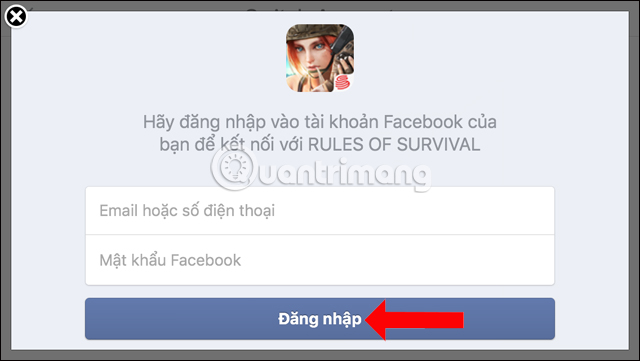 Đăng nhập tài khoản Facebook