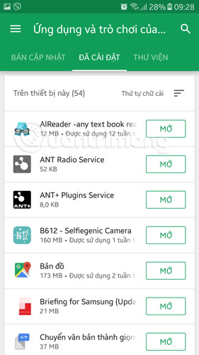 Gỡ cài đặt ứng dụng Android từ Google Play Stores
