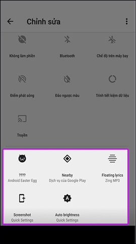 Thêm tùy chỉnh vào Quick Settings