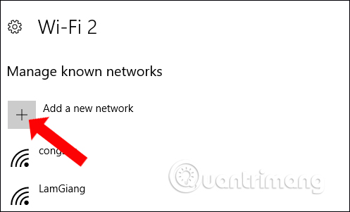Thêm kết nối WiFi