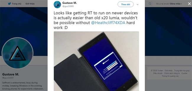 Gustave, một hacker đến từ trang công nghệ insidewindows.net đã cài đặt thành công Windows RT trên Lumia 1520