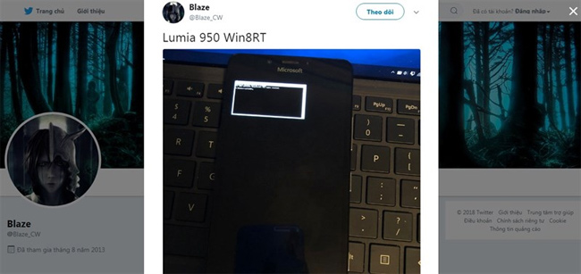 Blaze cũng cài đặt thành công Windows 10 lên thiết bị Lumia 950 của mình