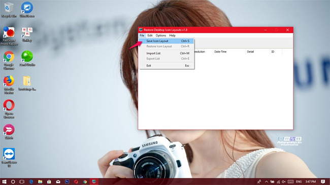 Save Icon Layout