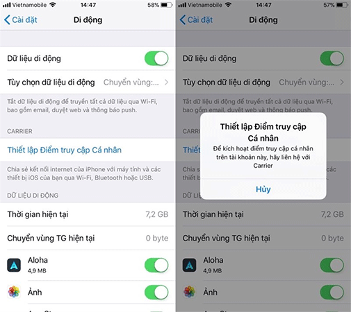 Lỗi không phát được 3G với Thánh SIM Vietnamobile trên iPhone.