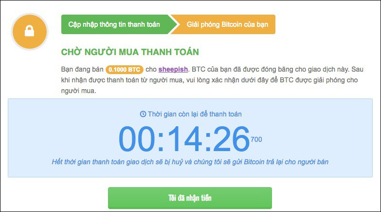 Chờ người mua thanh toán 