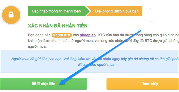 Xác nhận đã nhận tiền