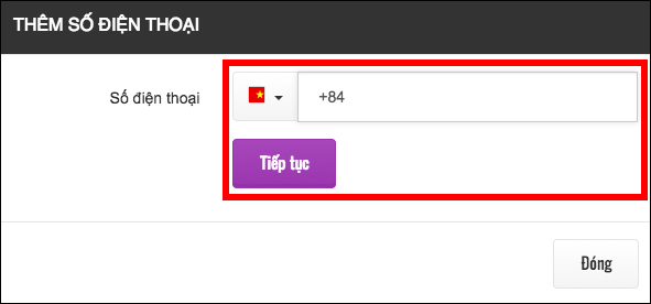 Nhập số điện thoại