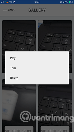 Bạn có thể quản lý video đã quay trong mục Gallery.