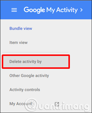 Nhấp vào liên kết "Delete Activity By"
