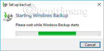 Mở Windows Backup