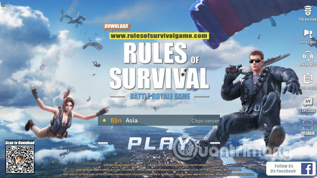 Giao diện Rules Of Survival tiếng Việt
