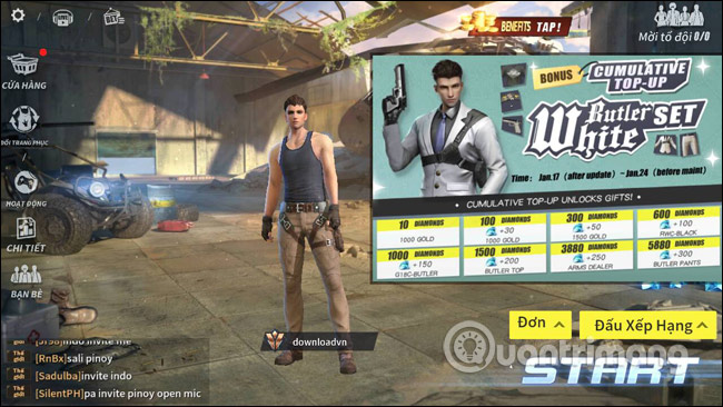 Thay đổi ngôn ngữ chơi Rules Of Survival