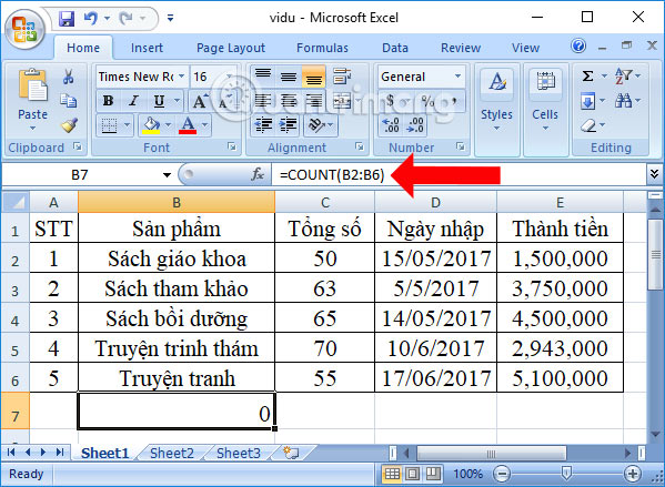 Hàm COUNT trong Excel: Công thức, cách dùng hàm đếm này đơn giản nhất - Ảnh minh hoạ 5