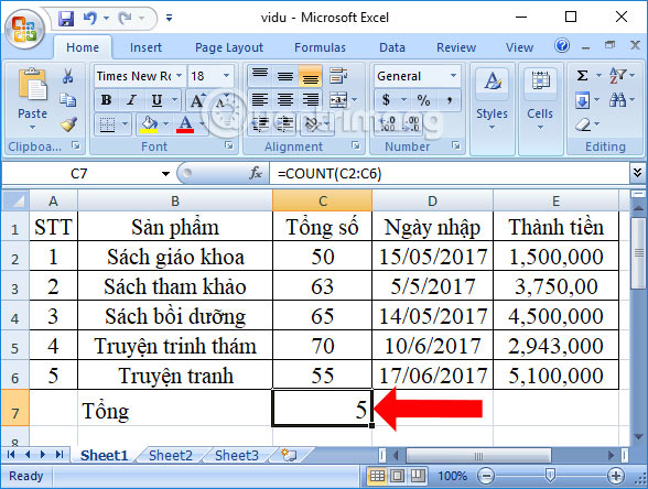 Hàm COUNT trong Excel: Công thức, cách dùng hàm đếm này đơn giản nhất - Ảnh minh hoạ 3